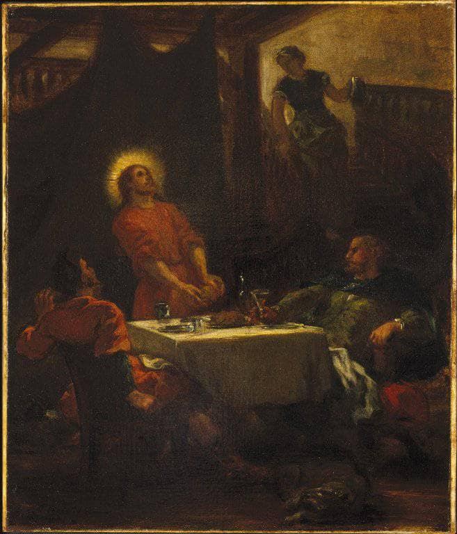 The Disciples at Emmaus by Eugene Delacroix — Oil Painting Reproduction