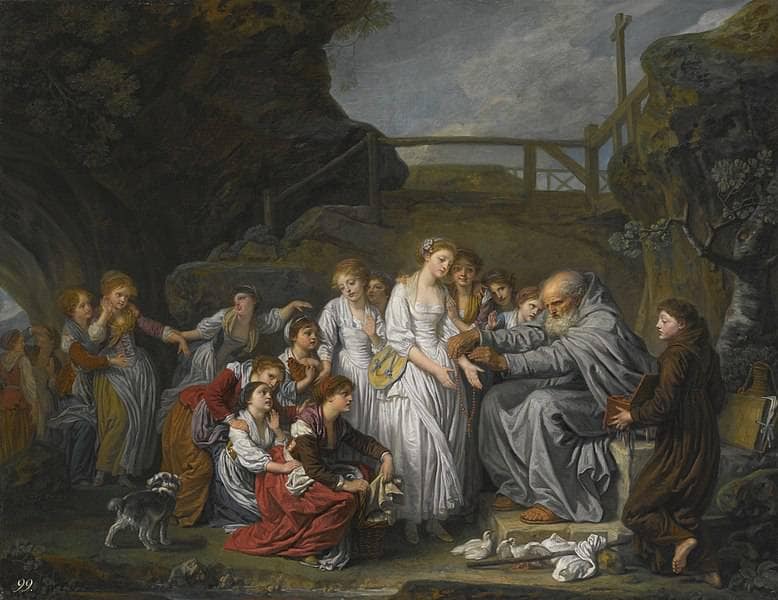 The Distributor Of Rosaries by Jean-Baptiste Greuze — Oil Painting Reproduction