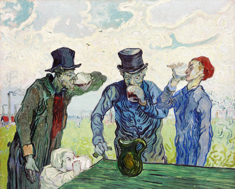 The Drinkers (after Daumier) by Vincent van Gogh — Oil Painting Reproduction