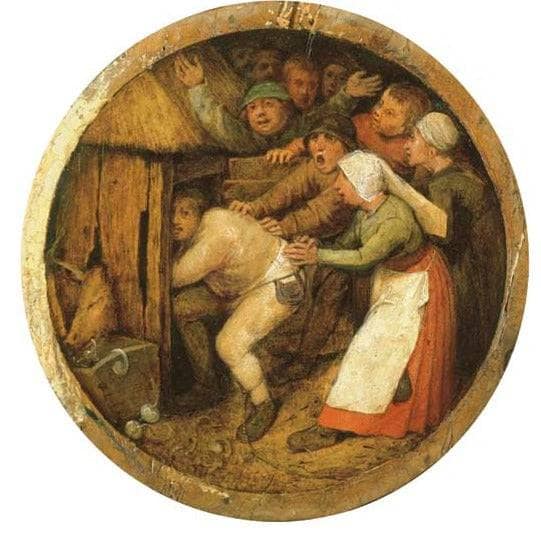The Drunkard pushed into the Pigsty by Pieter Bruegel the Elder — Oil Painting Reproduction
