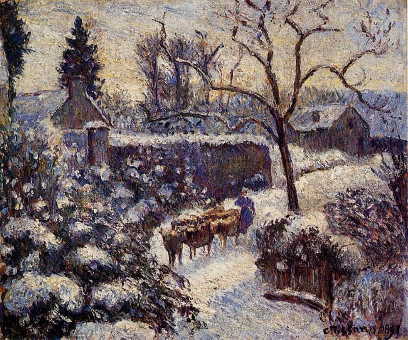 The Effect of Snow at Montfoucault by Camille Pissarro — Oil Painting Reproduction