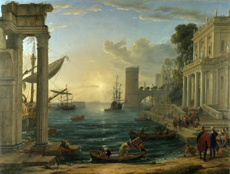 The Embarkation of the Queen of Sheba by Claude Lorrain — Oil Painting Reproduction