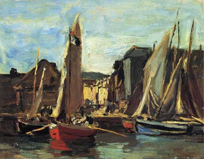 The Entrance to the Port of Honfleur by Eugene Boudin — Oil Painting Reproduction