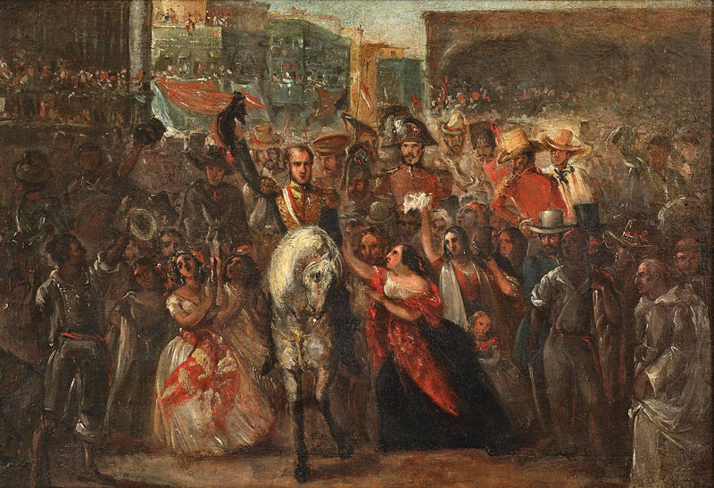 The Entry of President Luis José de Orbegoso to Lima by Ignacio Merino — Oil Painting Reproduction