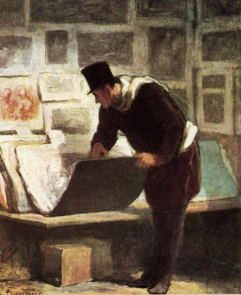The Print Collector by Honore Daumier — Oil Painting Reproduction