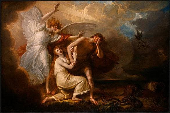 The Expulsion of Adam and Eve from Paradise by Benjamin West — Oil Painting Reproduction