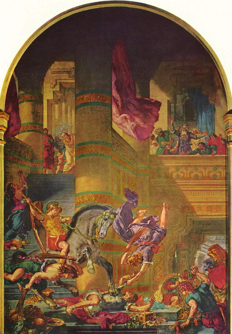 The Expulsion of Heliodorus by Eugene Delacroix — Oil Painting Reproduction