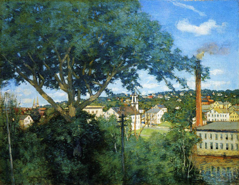 The Factory Village by Julian Alden Weir — Oil Painting Reproduction