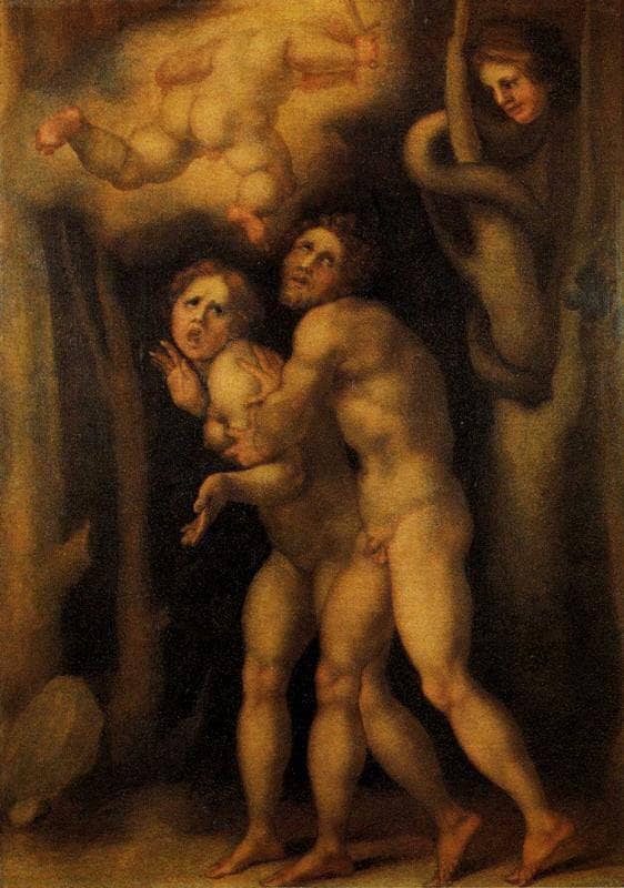 The Fall of Adam and Eve by Jacopo Pontormo — Oil Painting Reproduction