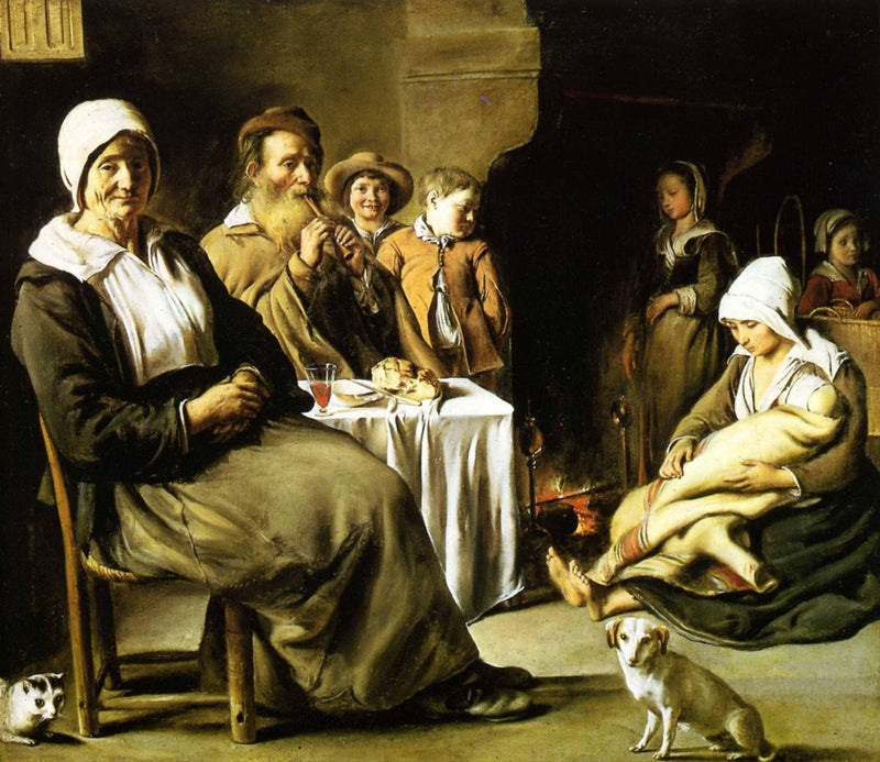 The Family Meal by Le Nain brothers — Oil Painting Reproduction