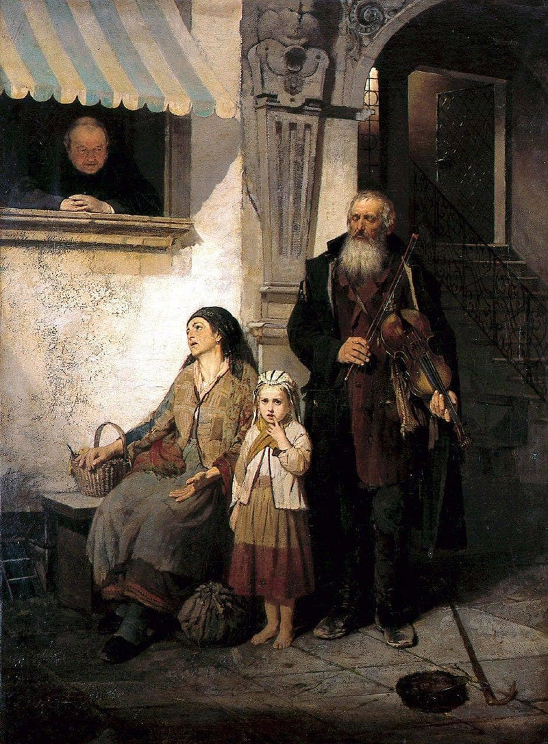 The family of the violin player by Gerolamo Induno — Oil Painting Reproduction