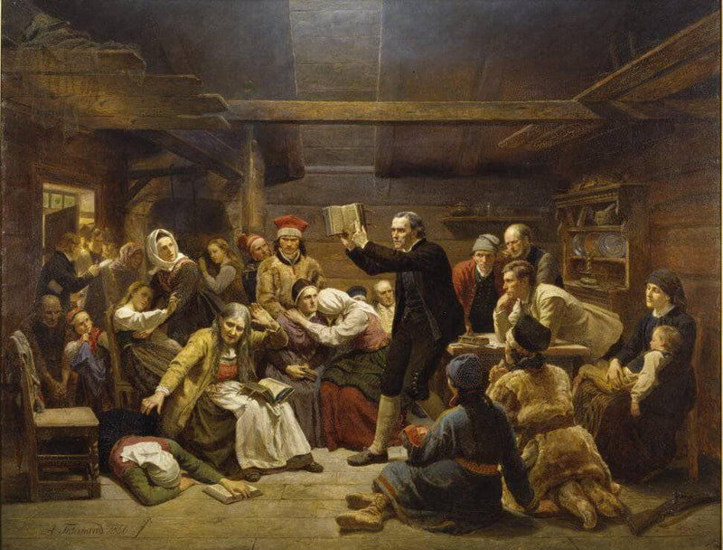 The fanatics by Adolph Tidemand — Oil Painting Reproduction