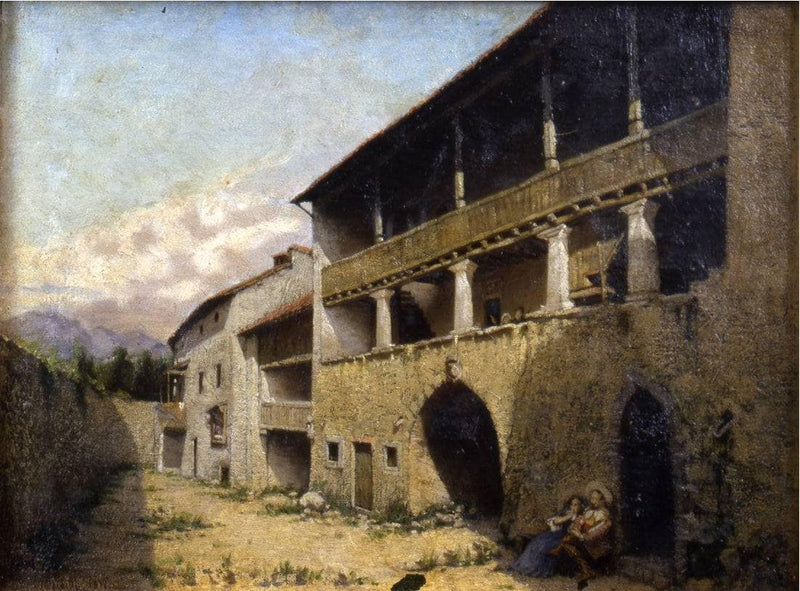 The farmhouse by Angelo Morbelli — Oil Painting Reproduction
