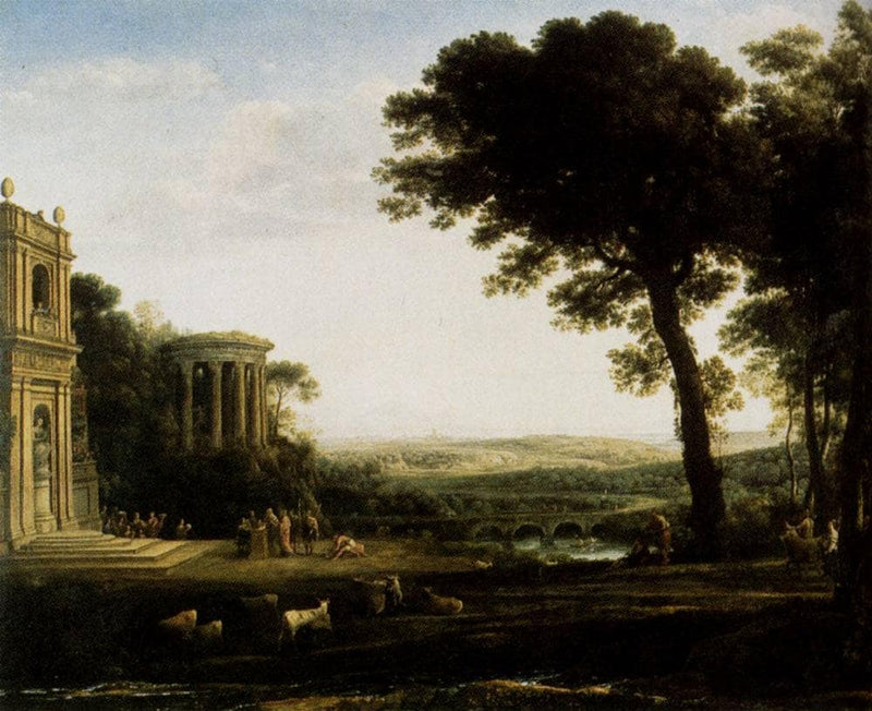 The father of Psyche sacrificing at the Temple of Apollo by Claude Lorrain — Oil Painting Reproduction