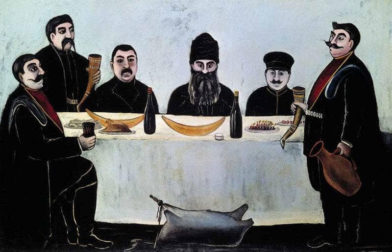 The feast by Niko Pirosmani — Oil Painting Reproduction