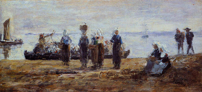 The Ferry at Plougastel by Eugene Boudin, Oil Painting Reproduction