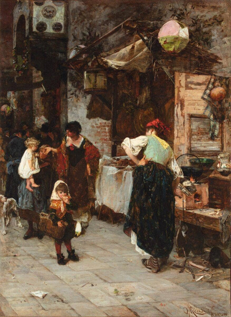 The festival by Alessandro Milesi — Oil Painting Reproduction