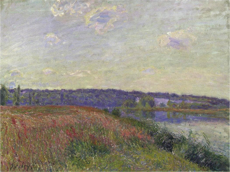 The Fields and Hills of Veneux Nadon by Alfred Sisley — Oil Painting Reproduction
