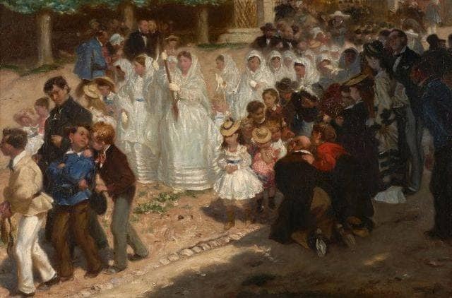 The first communion by Alfred Dehodencq — Oil Painting Reproduction
