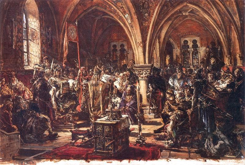 The First Sejm, Recording of laws A D 1182 by Jan Matejko — Oil Painting Reproduction