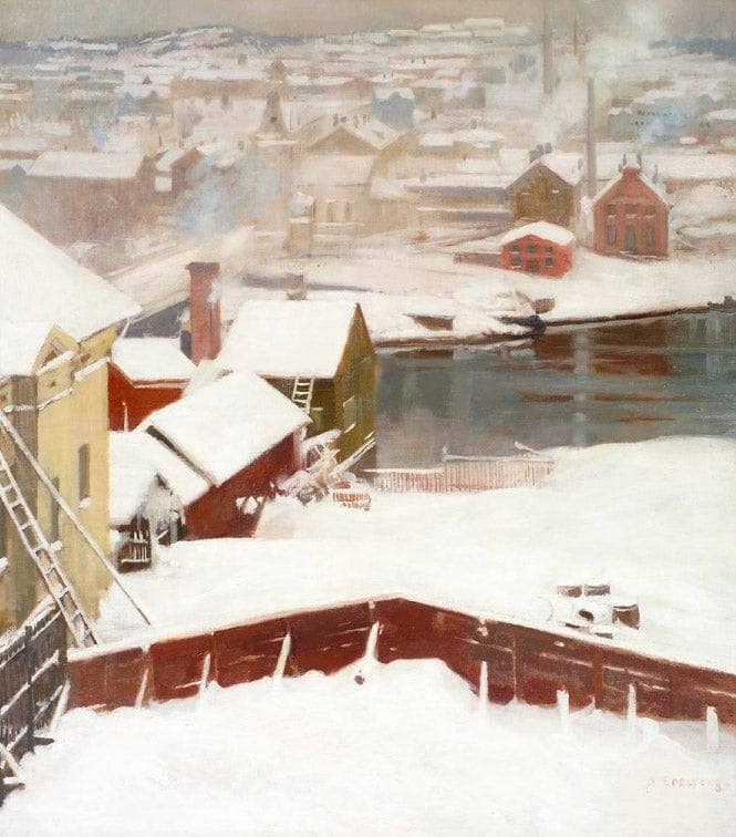 The First Snow by Albert Edelfelt — Oil Painting Reproduction
