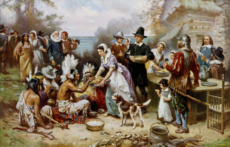 The First Thanksgiving, 1621 by Jean Leon Gerome Ferris — Oil Painting Reproduction