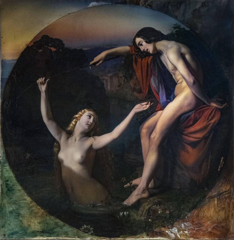 The fisherman and the nymph by Henri Lehmann — Oil Painting Reproduction