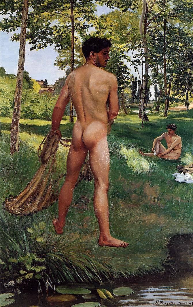The Fisherman with a Net by Frederic Bazille — Oil Painting Reproduction
