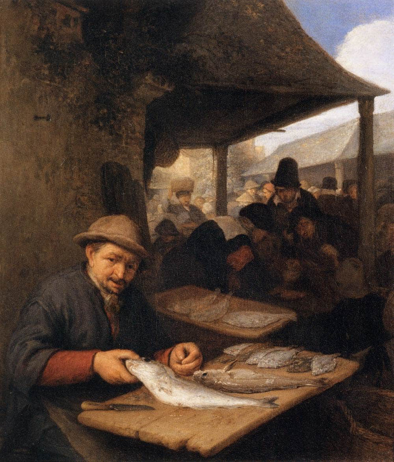 The Fishmarket by Adriaen van Ostade — Oil Painting Reproduction