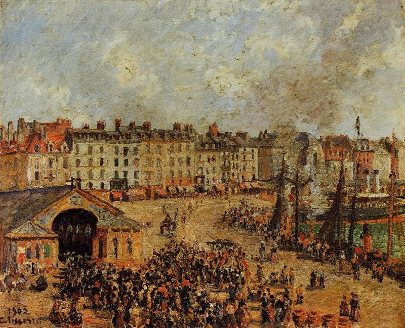 The Fishmarket, Dieppe 2 by Camille Pissarro — Oil Painting Reproduction