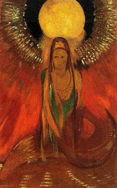 The Flame (Goddess of Fire) by Odilon Redon — Oil Painting Reproduction
