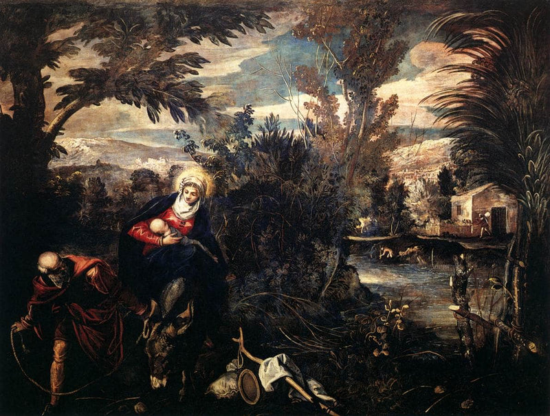 The Flight into Egypt by Tintoretto — Oil Painting Reproduction