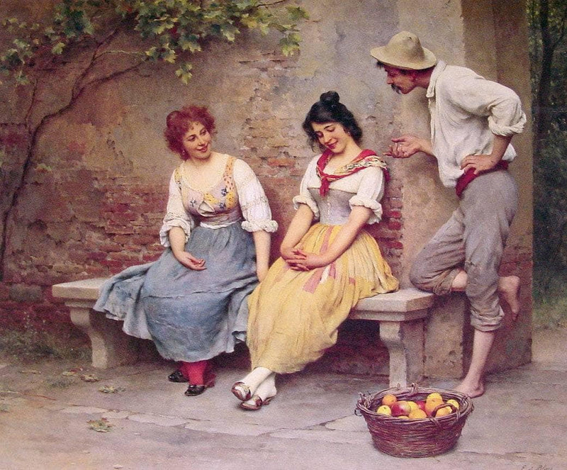 The Flirtation by Eugene de Blaas — Oil Painting Reproduction