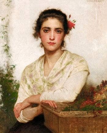 The Flower Seller by William-Adolphe Bouguereau — Oil Painting Reproduction