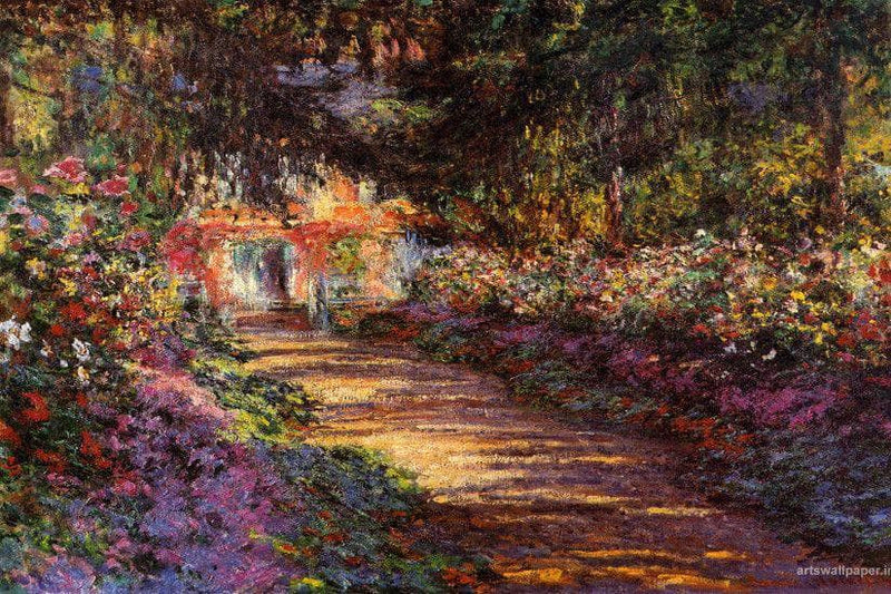 The Flowered Garden by Claude Monet — Oil Painting Reproduction