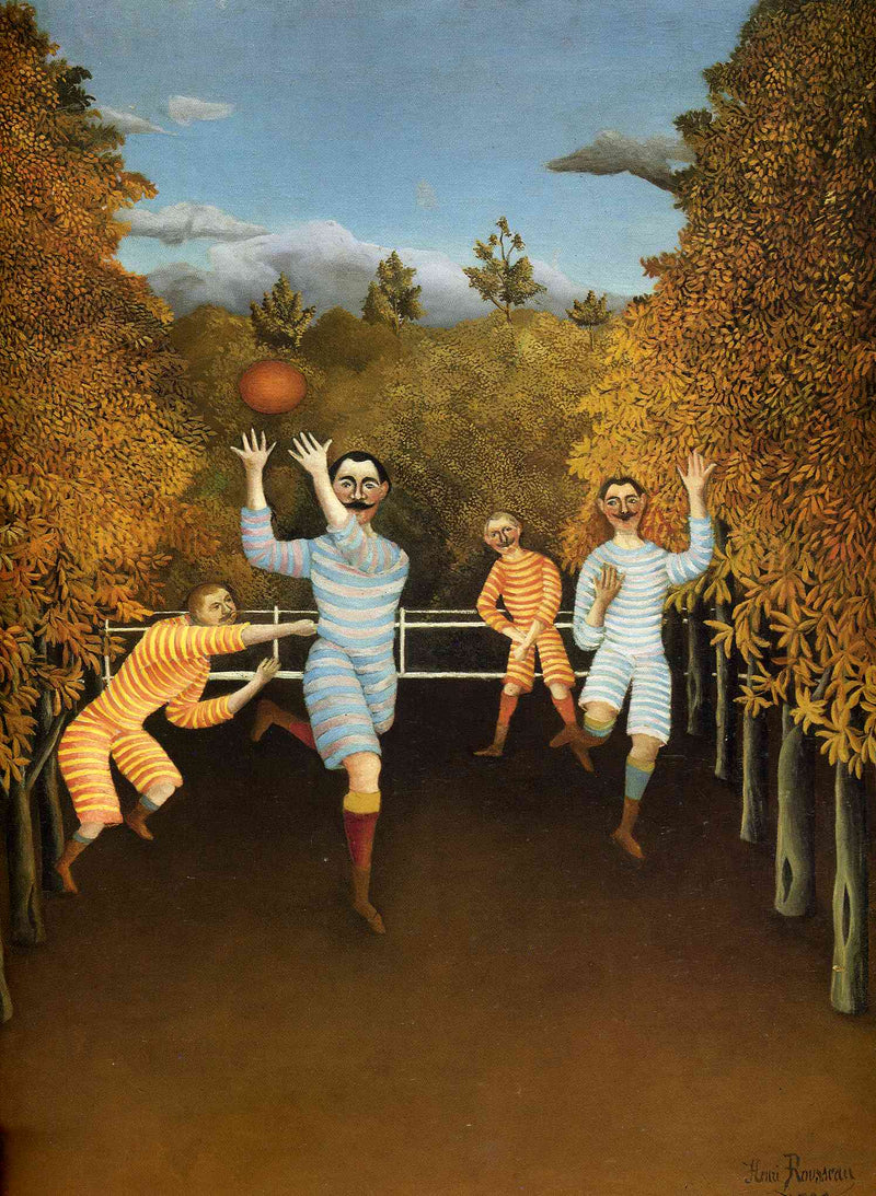 The Football Players (soccer) by Henri Rousseau — Oil Painting Reproduction