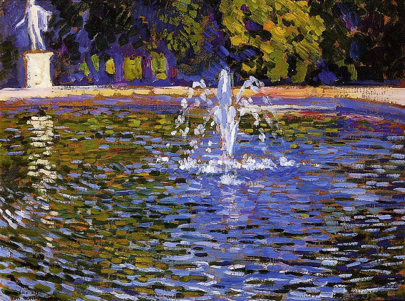 The Fountain - Parc Sans Souci at Potsdam by Theo van Rysselberghe — Oil Painting Reproduction