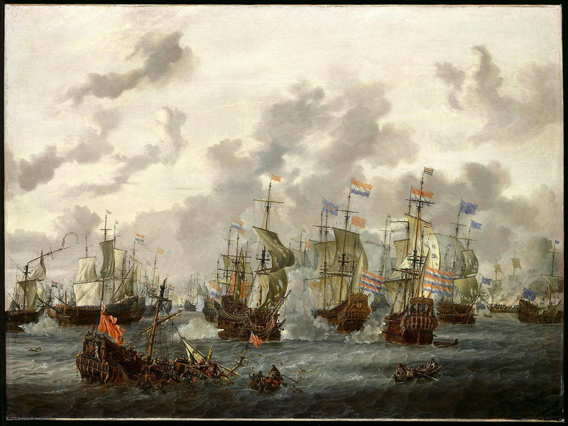 The Four Days’ Battle by Abraham Storck, Oil Painting Reproduction
