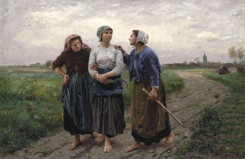 The friends by Jules Breton — Oil Painting Reproduction