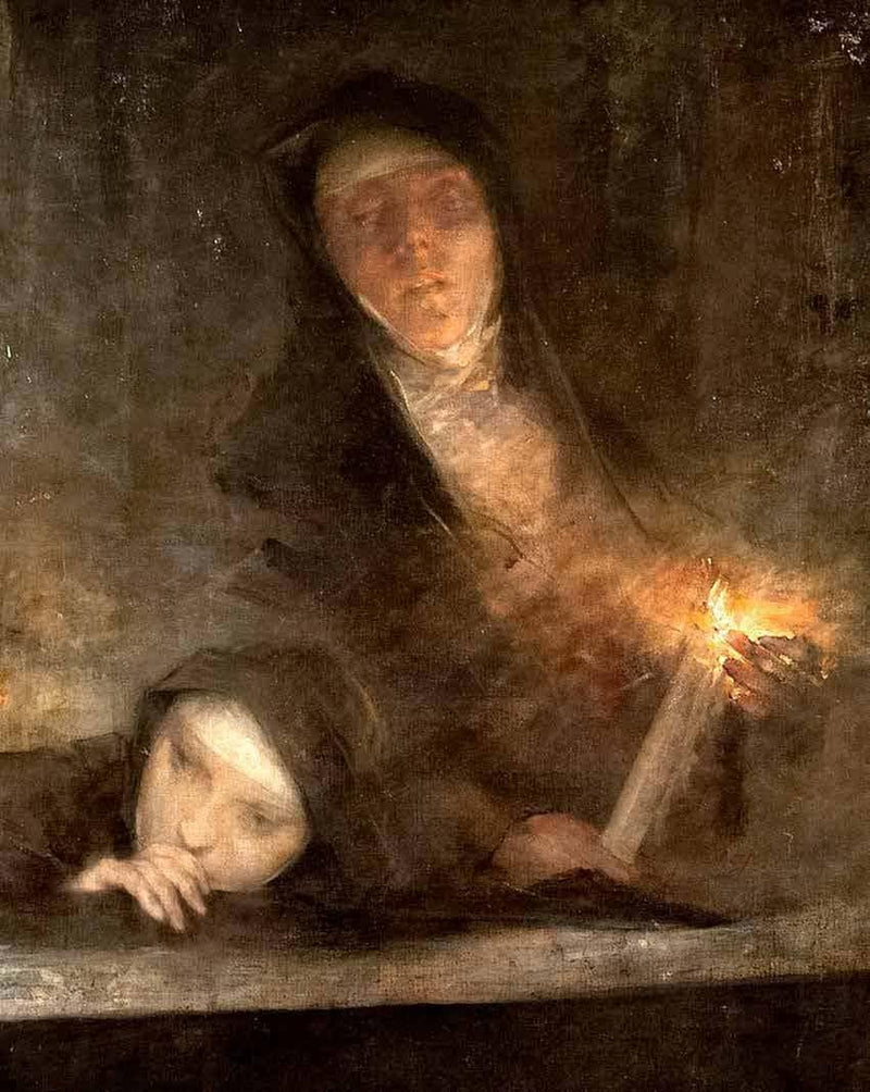 The funeral of the nun (Miserere). Epilogue by Umberto Veruda — Oil Painting Reproduction