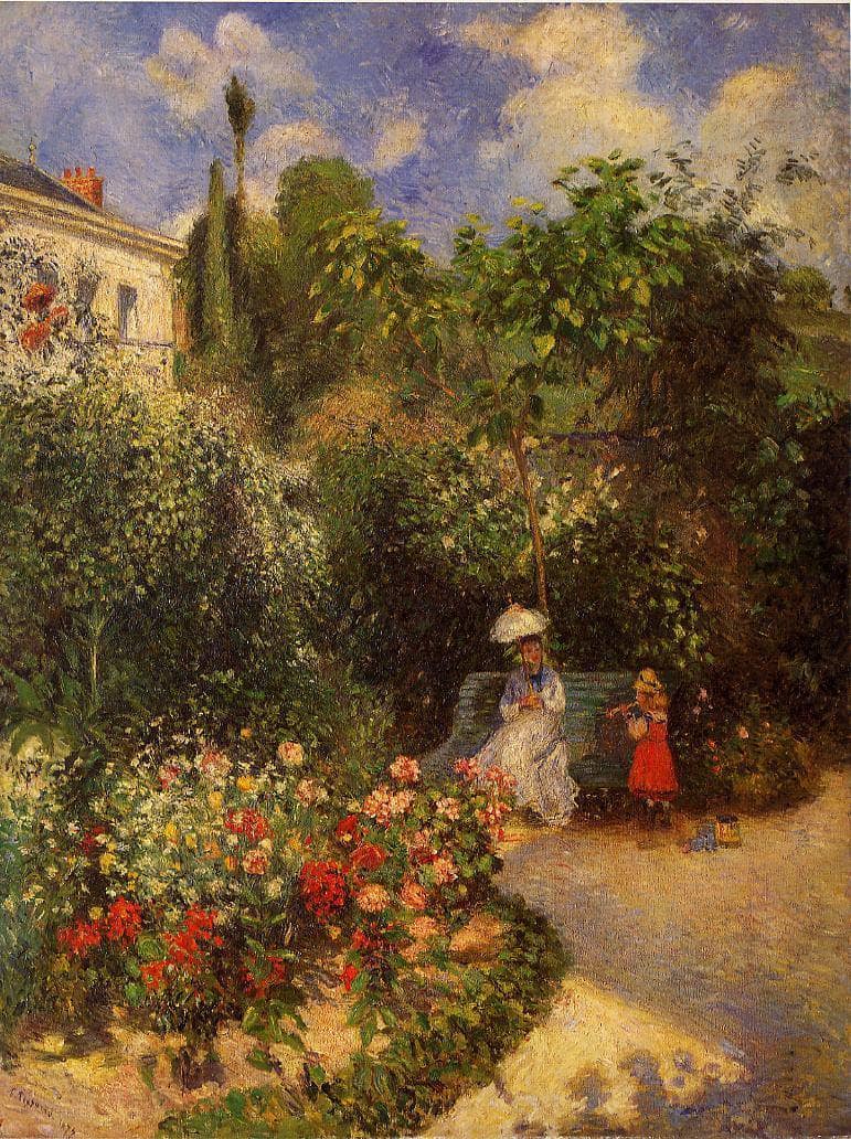 The Garden at Pontoise by Camille Pissarro — Oil Painting Reproduction