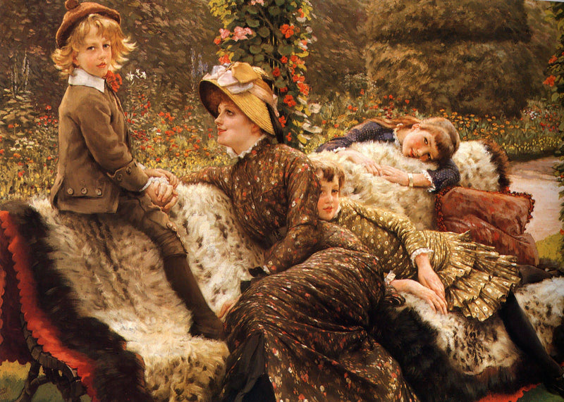 The Garden Bench by James Tissot — Oil Painting Reproduction