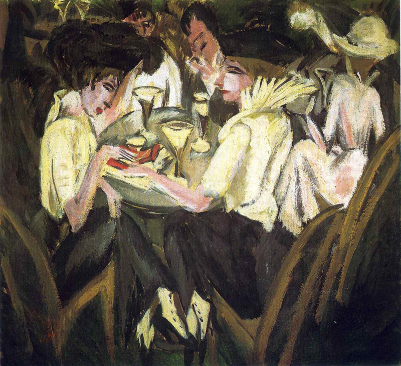 The Garden Cafe by Ernst Ludwig Kirchner — Oil Painting Reproduction