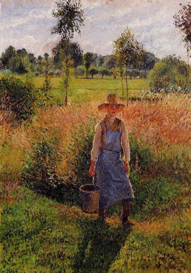 The Gardener, Afternoon Sun, Eragny by Camille Pissarro — Oil Painting Reproduction