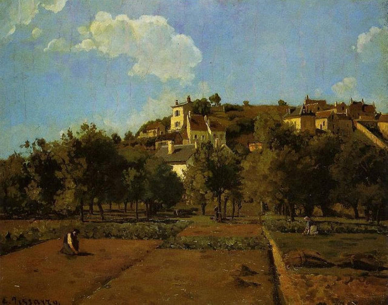 The Gardens of l'Hermitage, Pontoise by Camille Pissarro — Oil Painting Reproduction