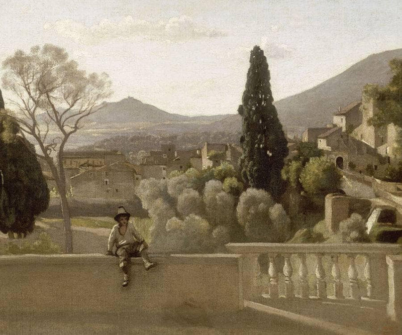 The Gardens of the Villa d'Este, Tivoli by Camille Corot — Oil Painting Reproduction