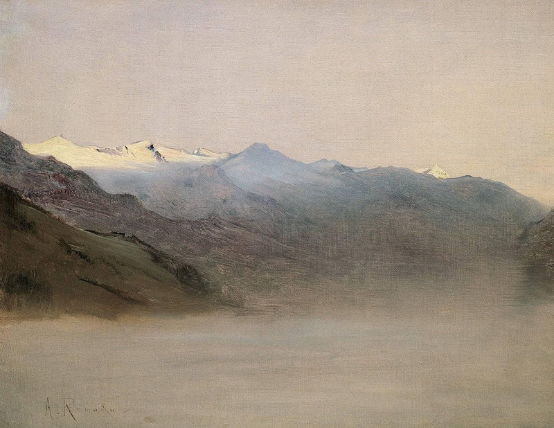 The Gastein Valley in the fog by Anton Romako — Oil Painting Reproduction