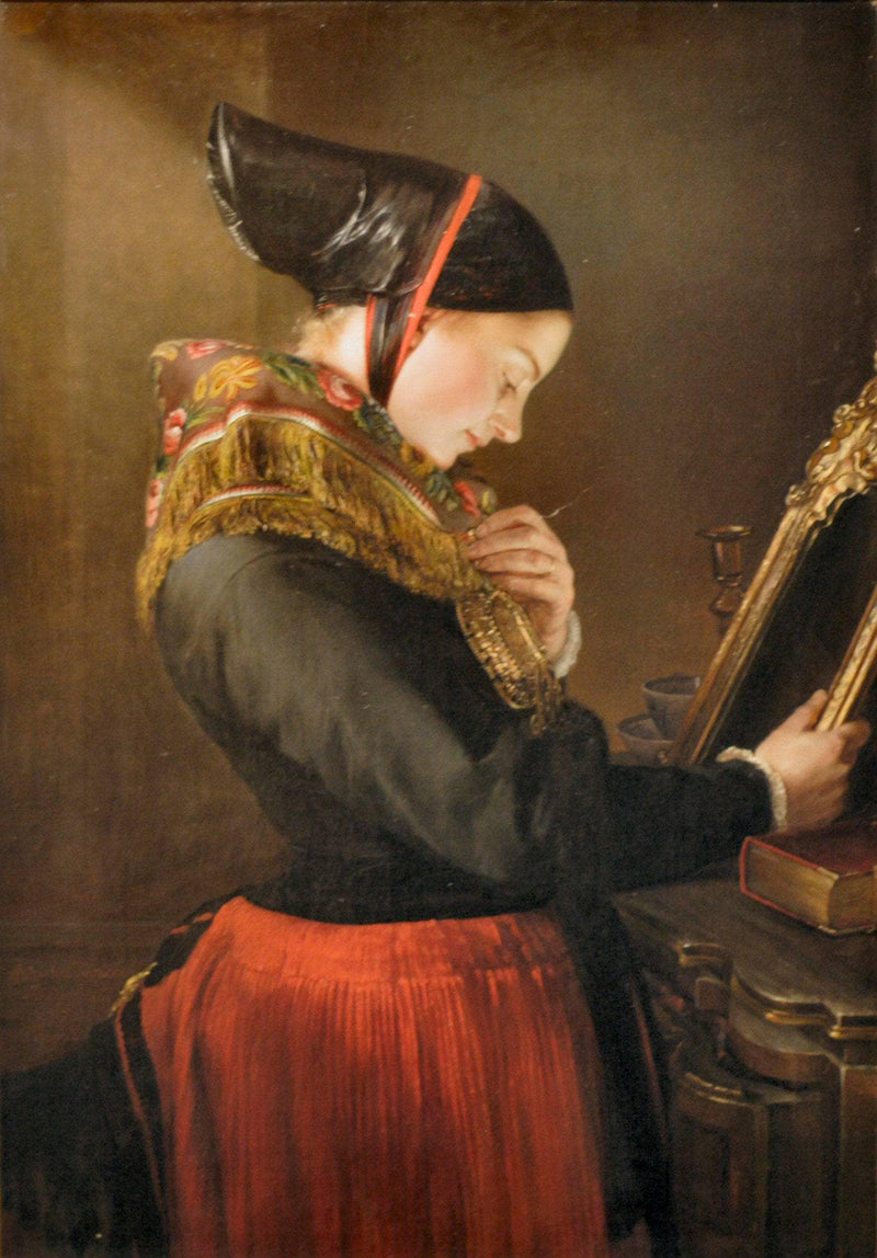 The girl from Amager by Elisabeth Jerichau-Baumann — Oil Painting Reproduction