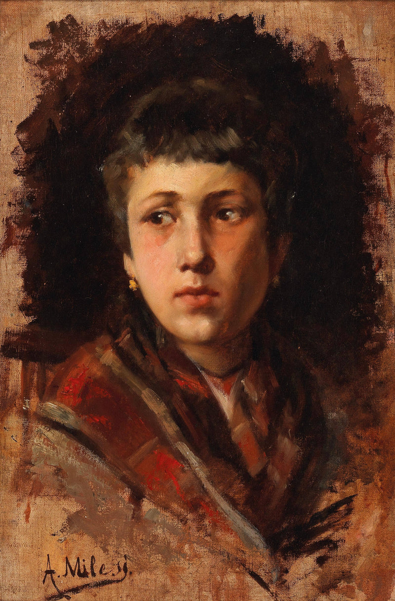 The girl from Chioggia by Alessandro Milesi — Oil Painting Reproduction