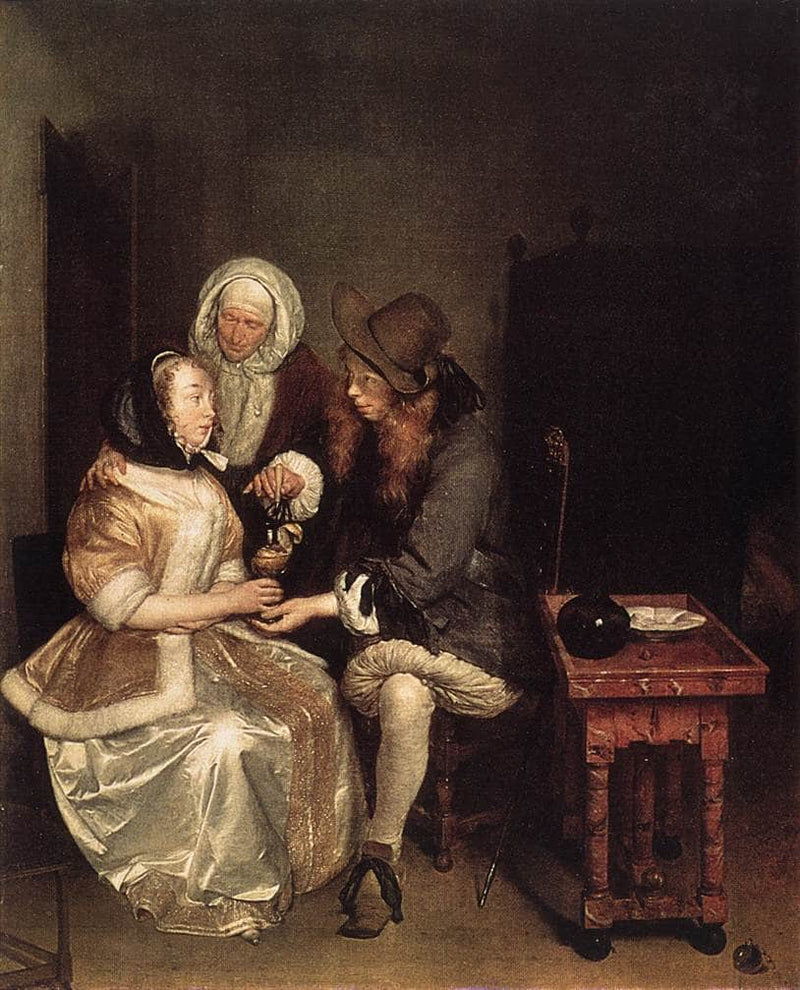 The Glass of Lemonade by Gerard Terborch — Oil Painting Reproduction